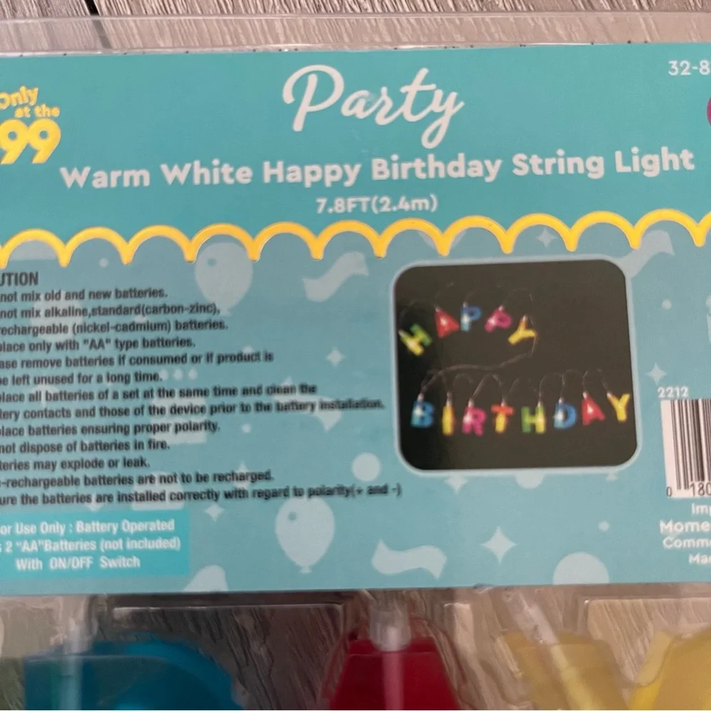 Happy Birthday String lights 7.8ft